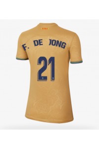 Fotbalové Dres Barcelona Frenkie de Jong #21 Dámské Venkovní Oblečení 2022-23 Krátký Rukáv